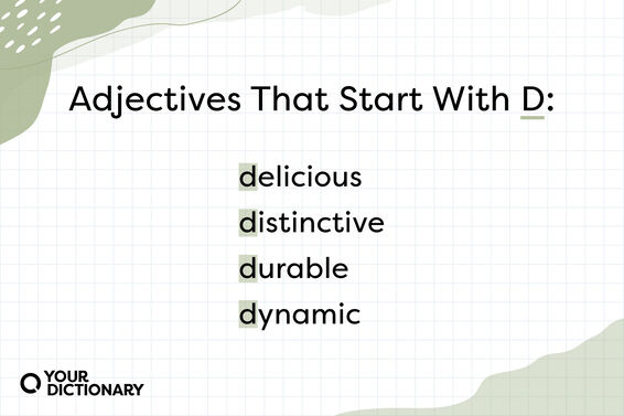 list of four adjectives that start with D from the article
