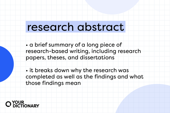 Definition of a research abstract and what it includes as explained in the article.