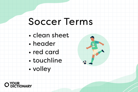 List of 5 soccer terms from the article.